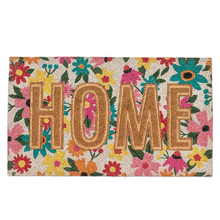 Floral Pressed HOME Doormat-18x30"L