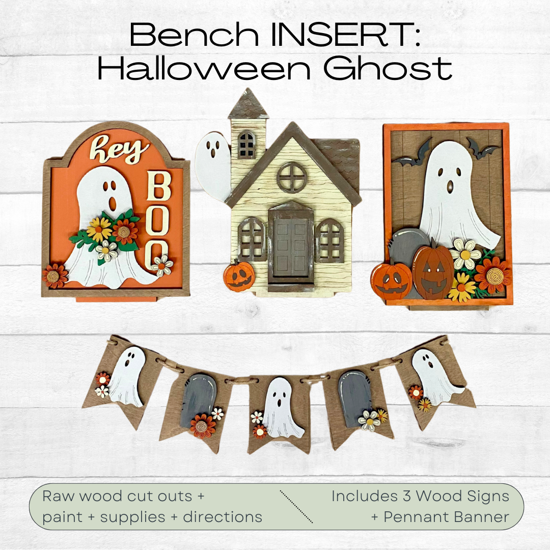 DIY KIT: Halloween Ghost INSERT for Interchangeable Bench