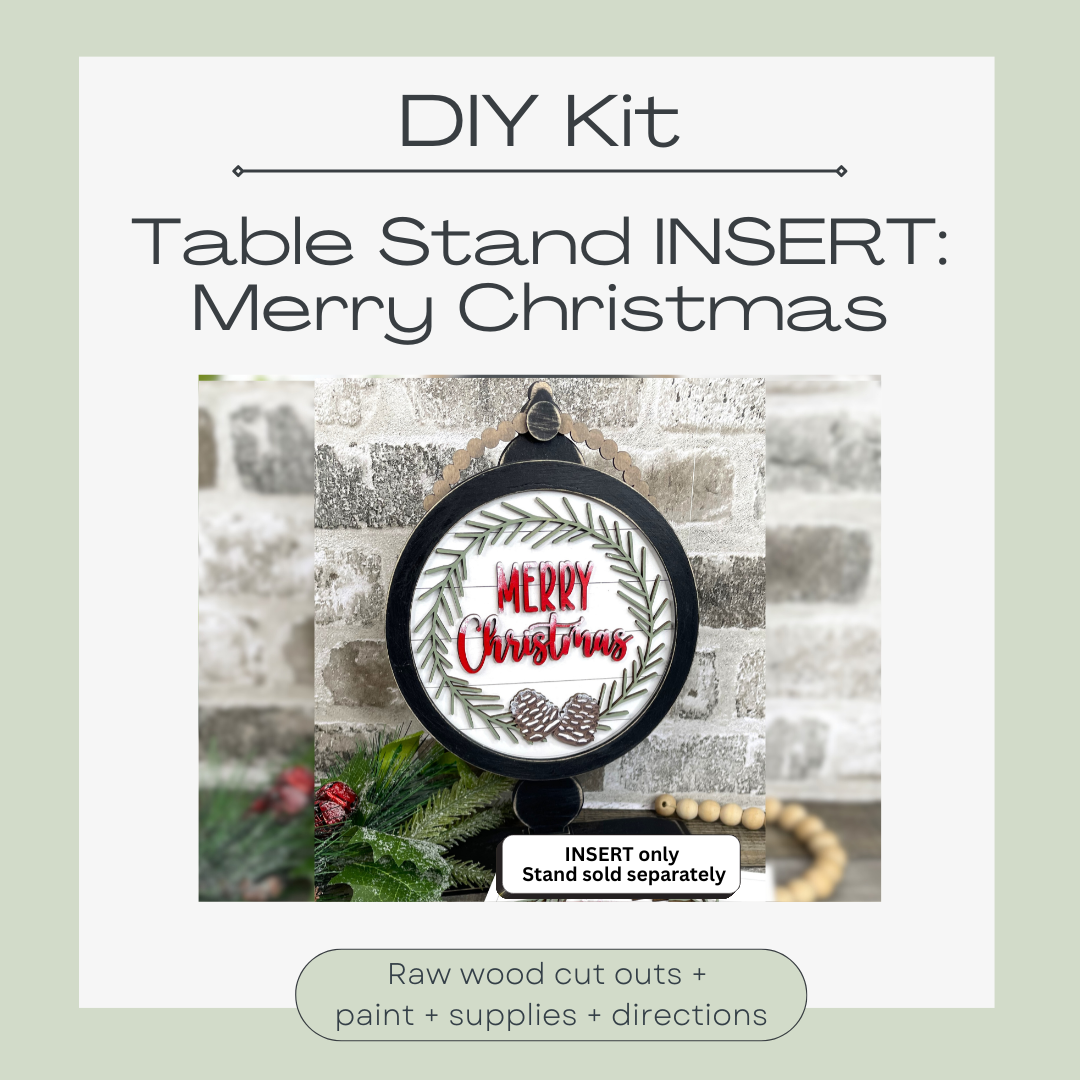 DIY KIT: 'Merry Christmas' INSERT for Interchangeable Stand