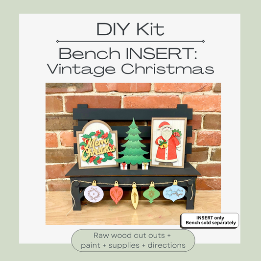 DIY KIT: Vintage Christmas INSERT for Interchangeable Bench