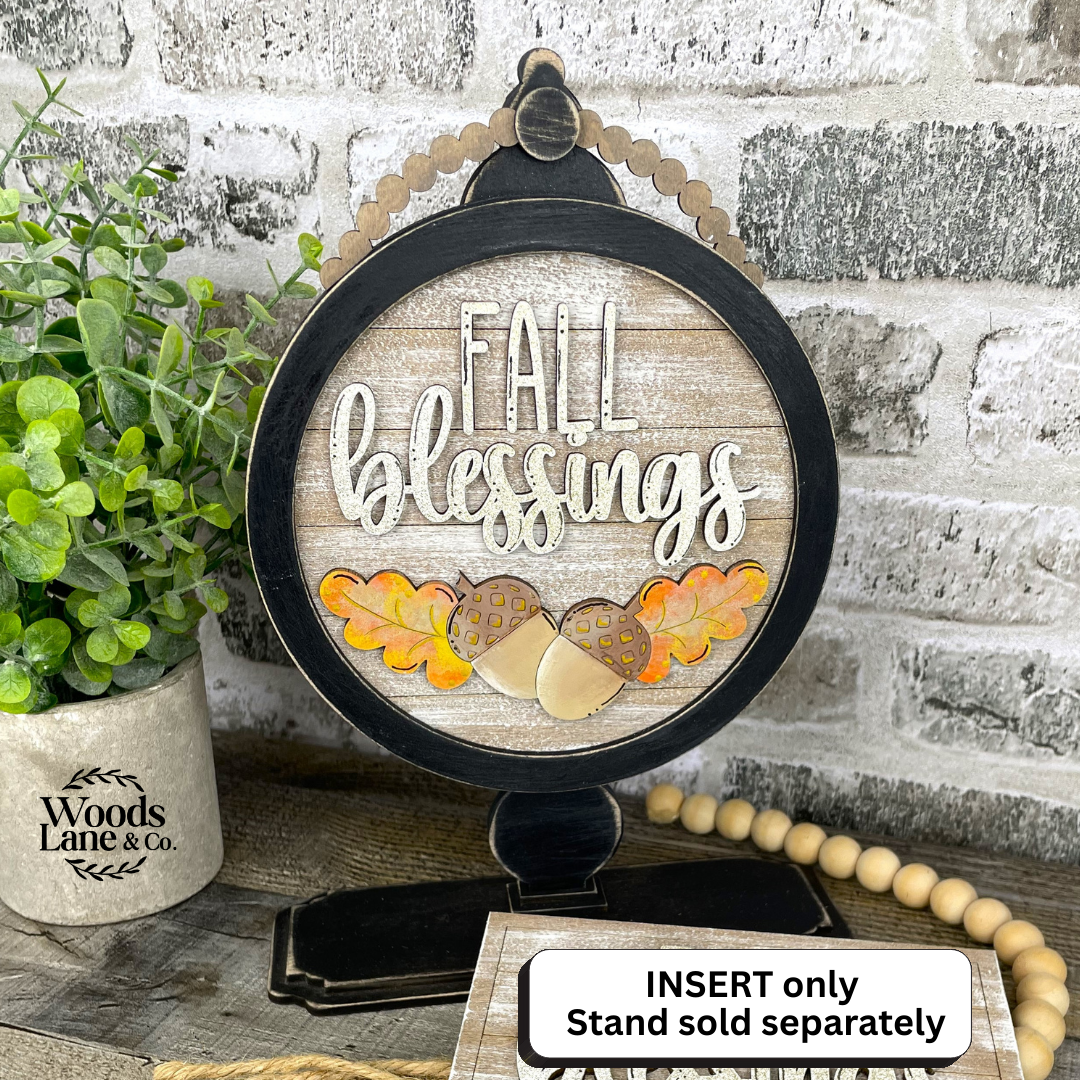 DIY KIT: 'Fall Blessings' INSERT for Interchangeable Stand