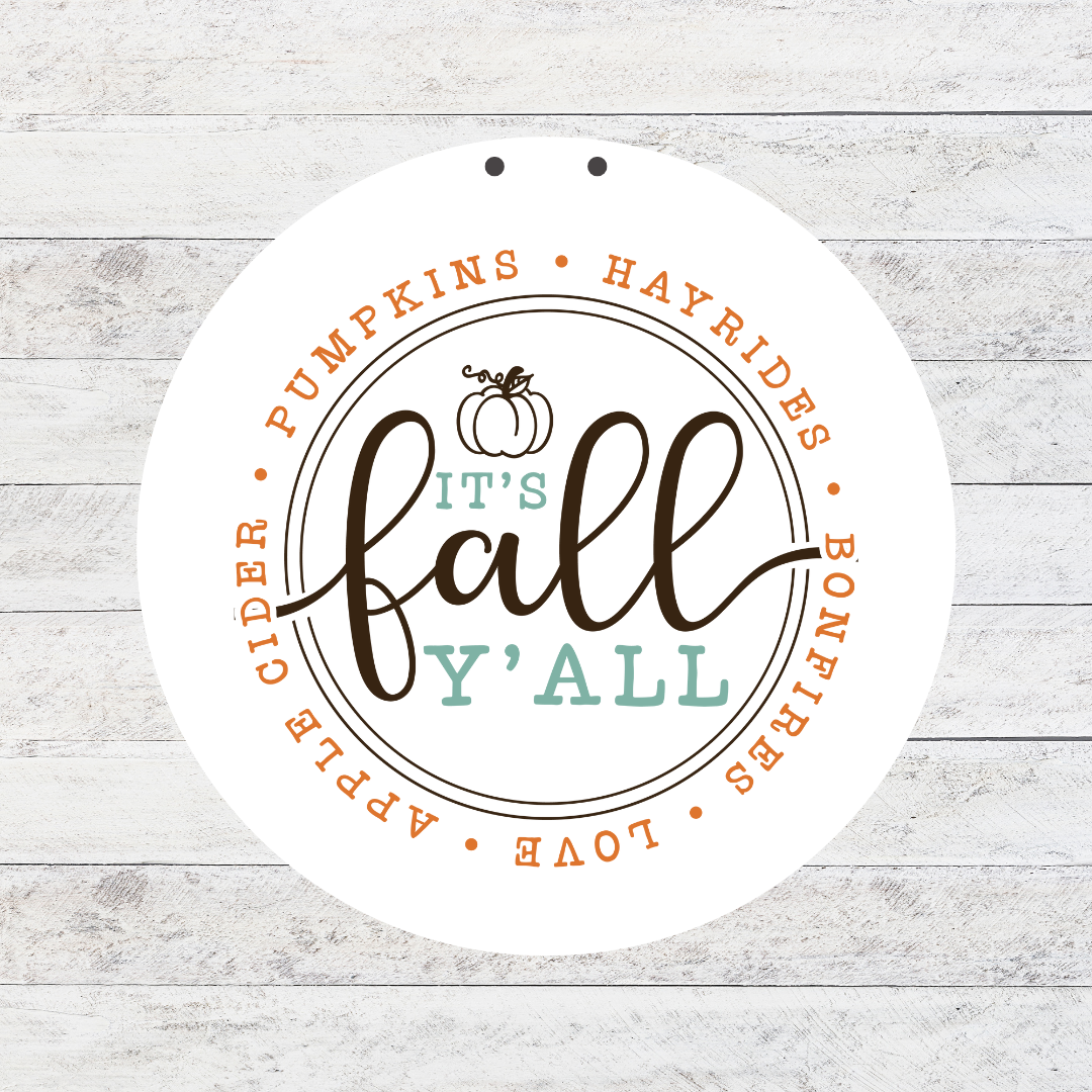 Happy Fall Y'all Door Hanger