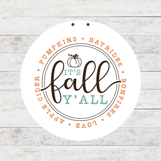 Happy Fall Y'all Door Hanger