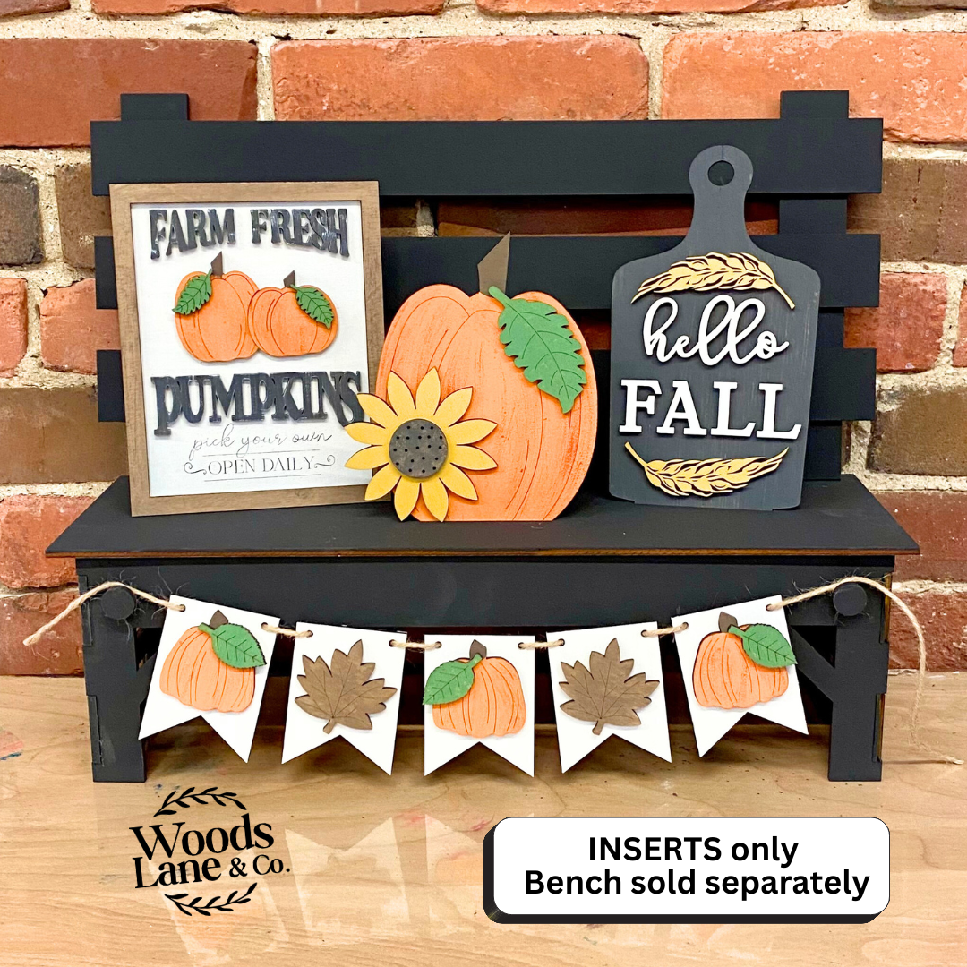 DIY KIT: Farm Fresh Pumpkins INSERT for Interchangeable Bench