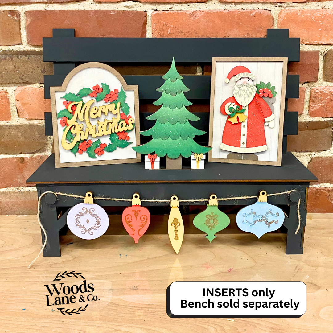 DIY KIT: Vintage Christmas INSERT for Interchangeable Bench