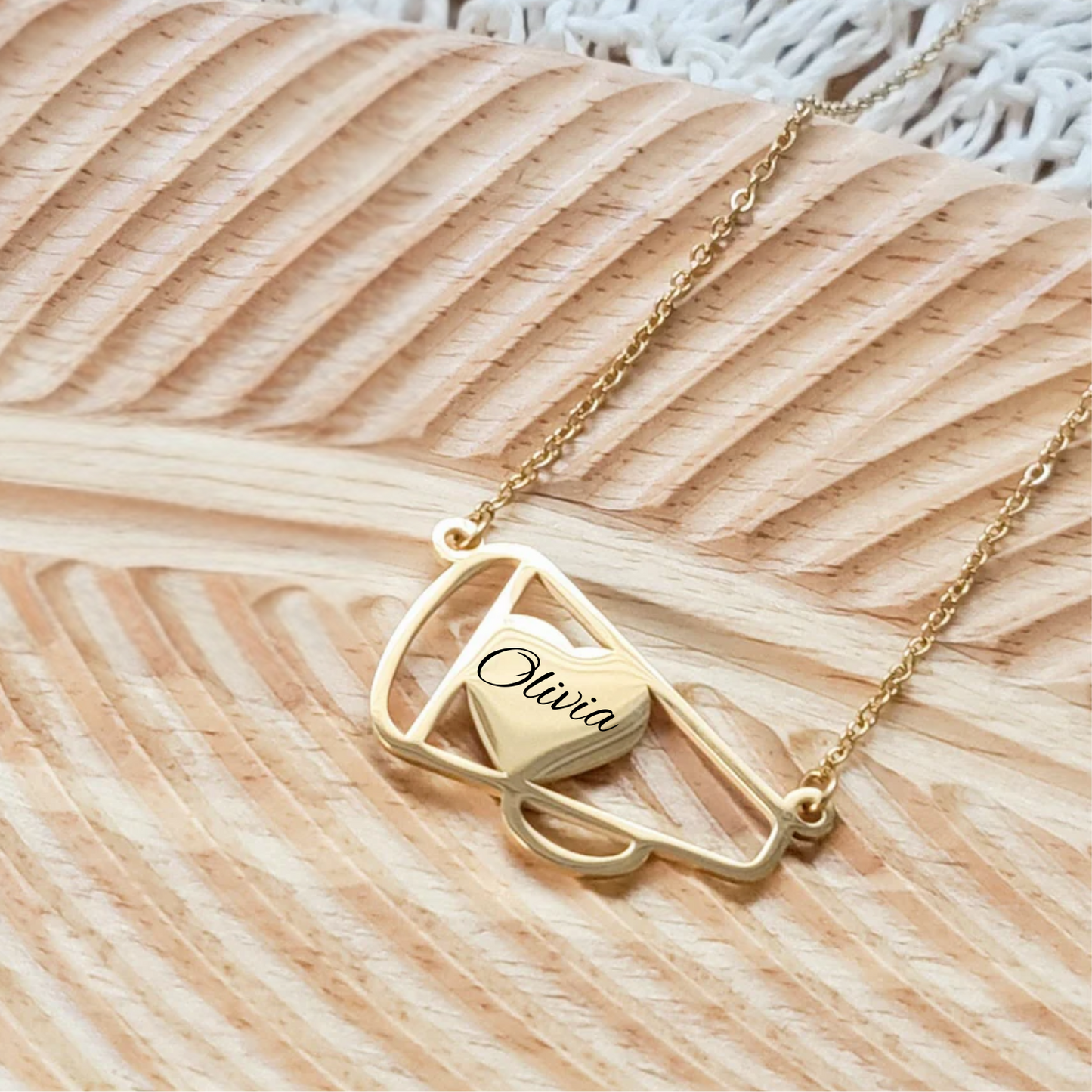 Engraved Megaphone Necklace