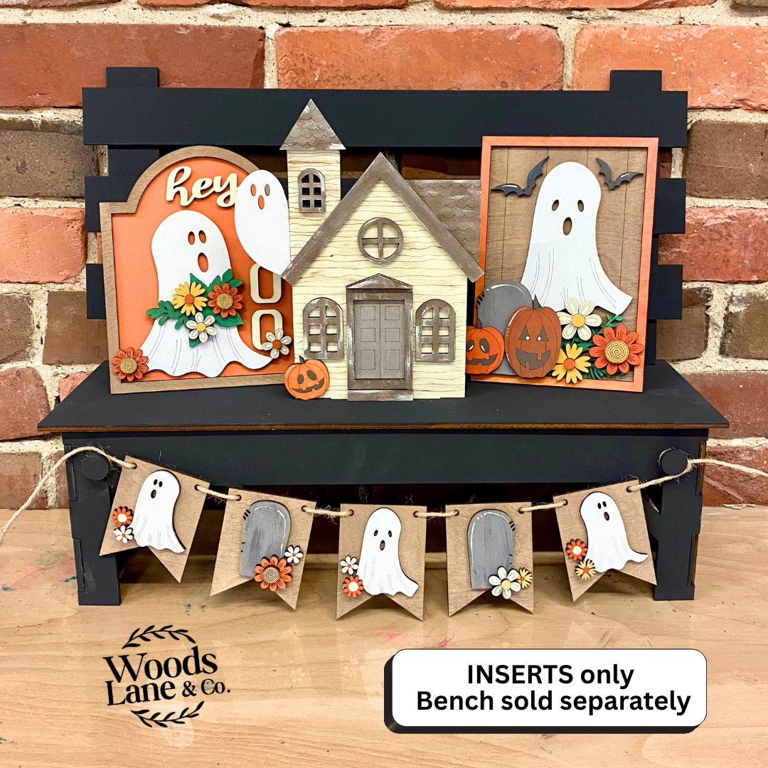 DIY KIT: Halloween Ghost INSERT for Interchangeable Bench
