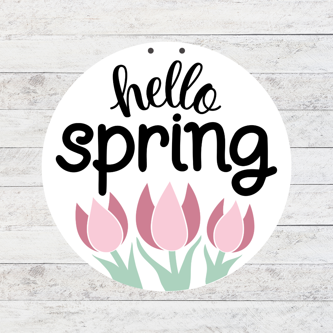Hello Spring 3D Door Hanger