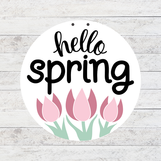 Hello Spring 3D Door Hanger