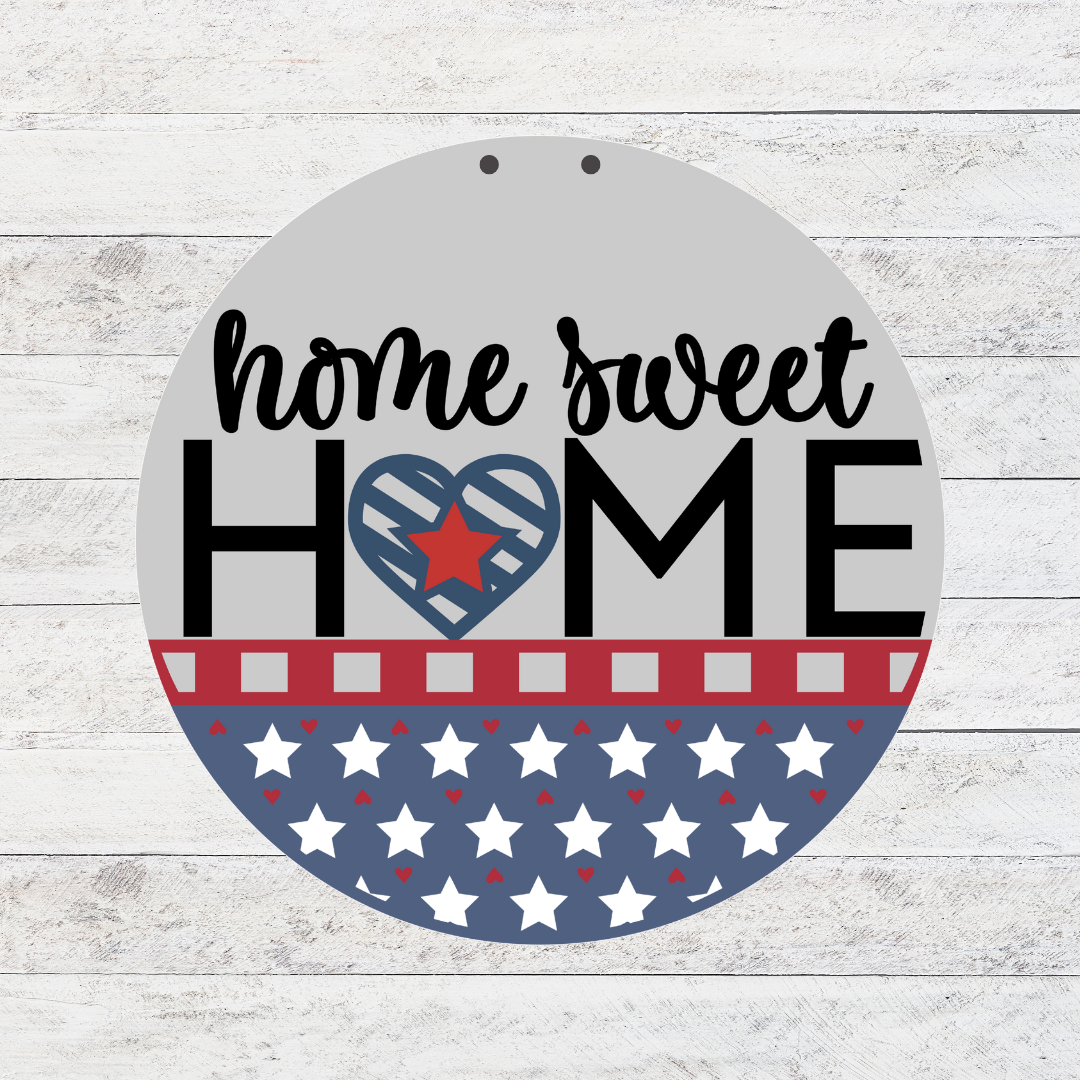 Patriotic Home Sweet Home Door Hanger