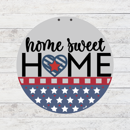 Patriotic Home Sweet Home Door Hanger