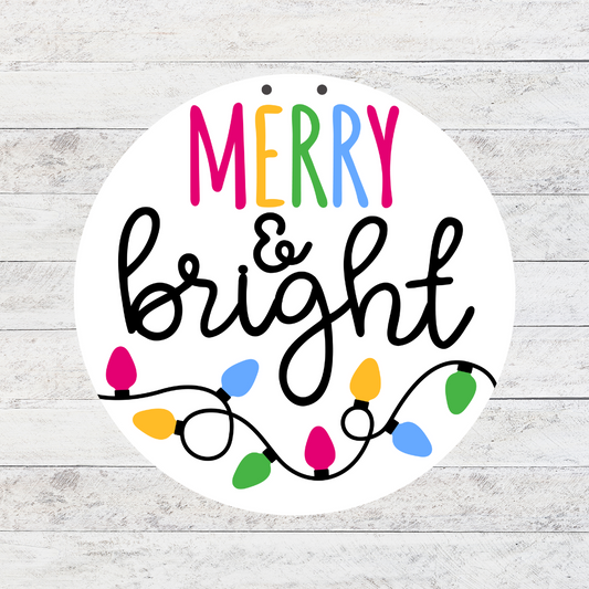 Merry Christmas Lights 3D Door Hanger