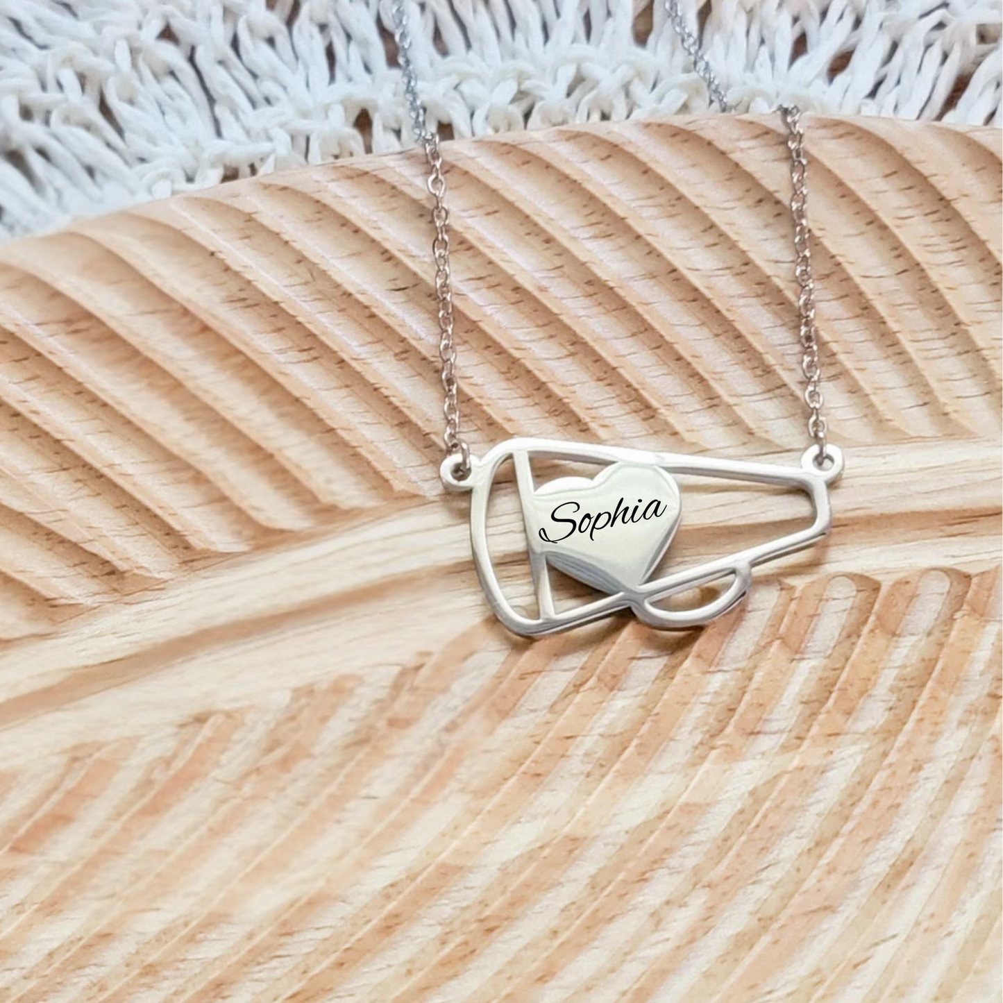 Engraved Megaphone Necklace