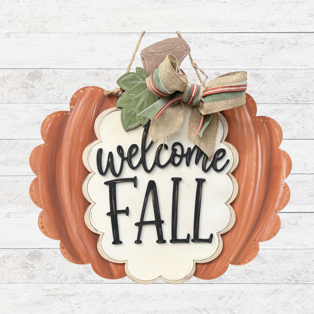 Welcome Fall Pumpkin Door Hanger