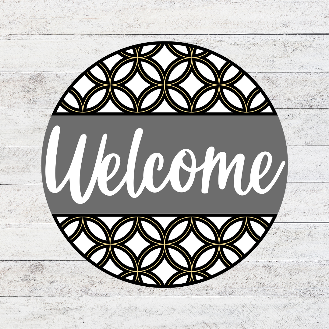 Geometric Welcome 3D Door Hanger