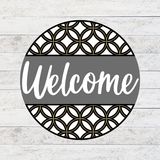 Geometric Welcome 3D Door Hanger