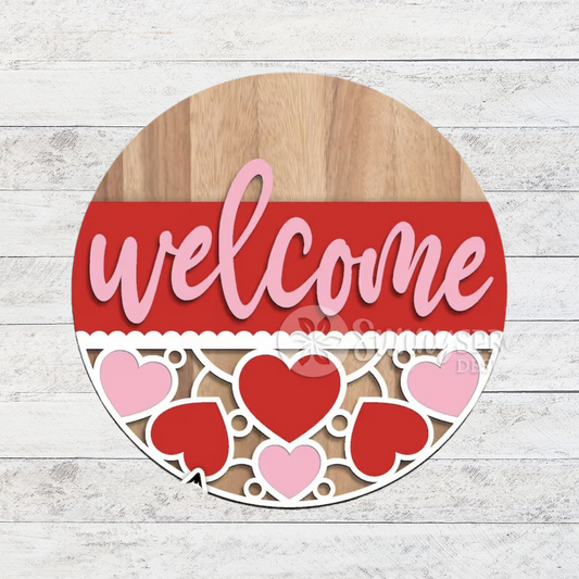 Heart Welcome 3D Door Hanger