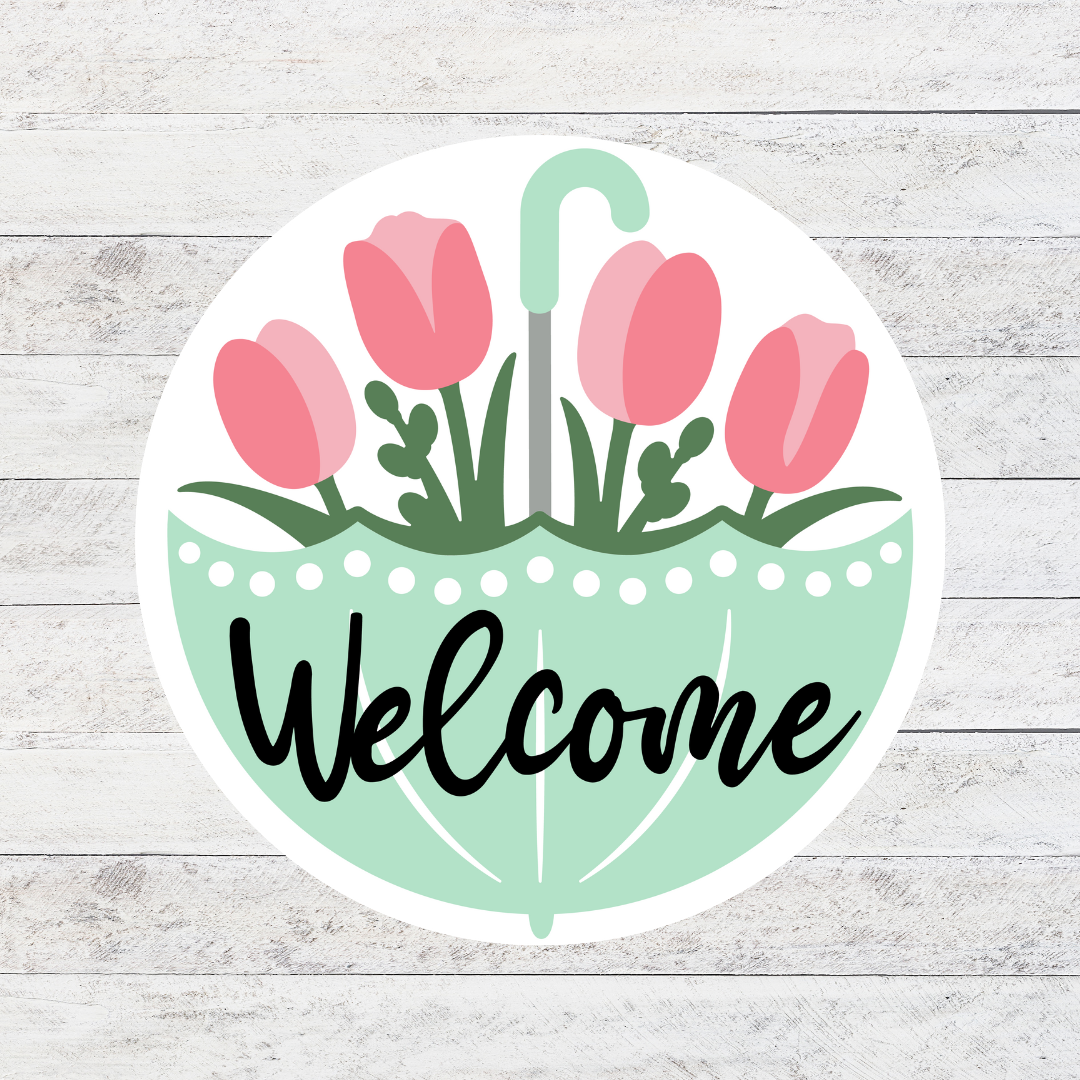 Tulips Welcome 3D Door Hanger