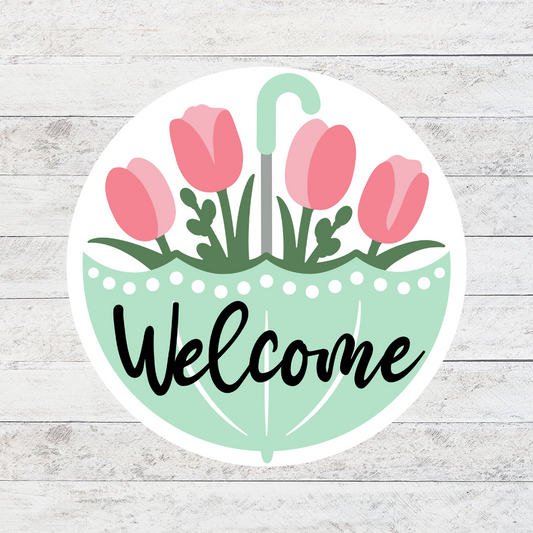Tulips Welcome 3D Door Hanger
