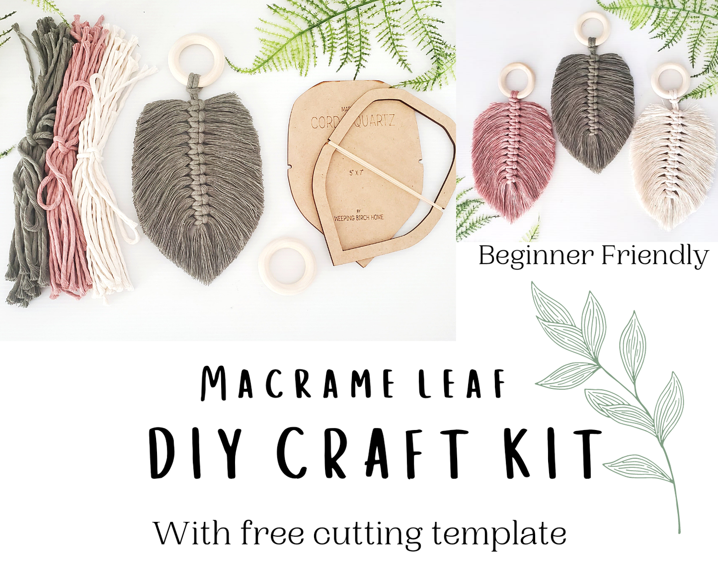 Macrame DIY Leaf Kit
