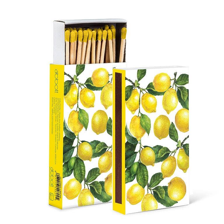 Allover Lemons Matches-45 Sticks-4"L
