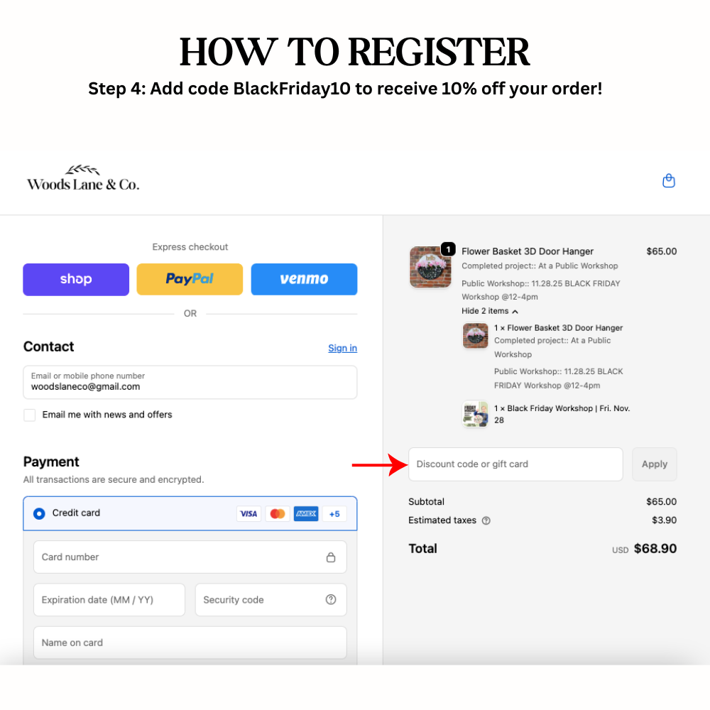 Black Friday Workshop | Fri. Nov. 28
