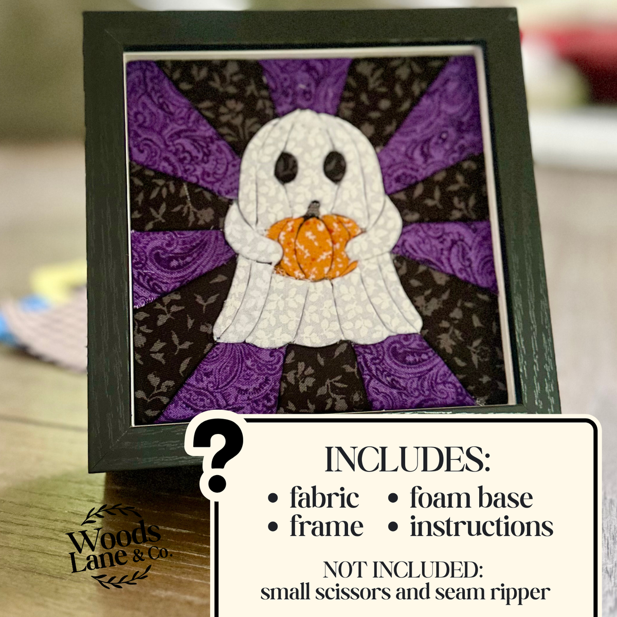 Ghost No-Sew Fabric Art DIY Kit