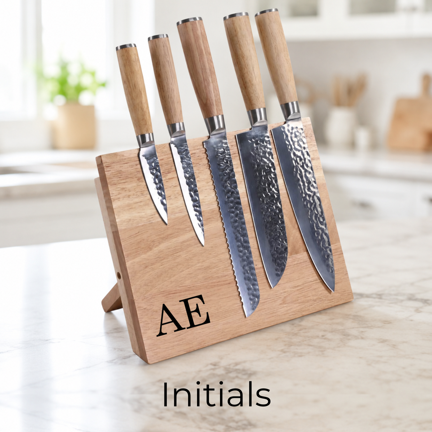 Kitchen Knife Set with Magnetic Block Stand
