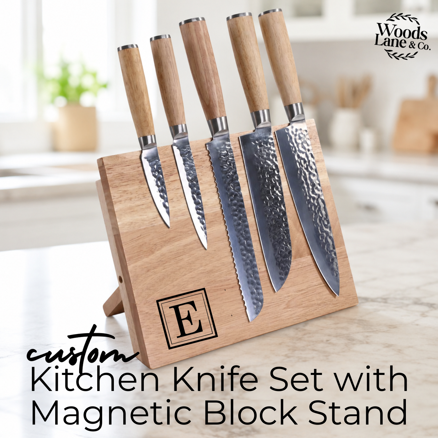 Kitchen Knife Set with Magnetic Block Stand