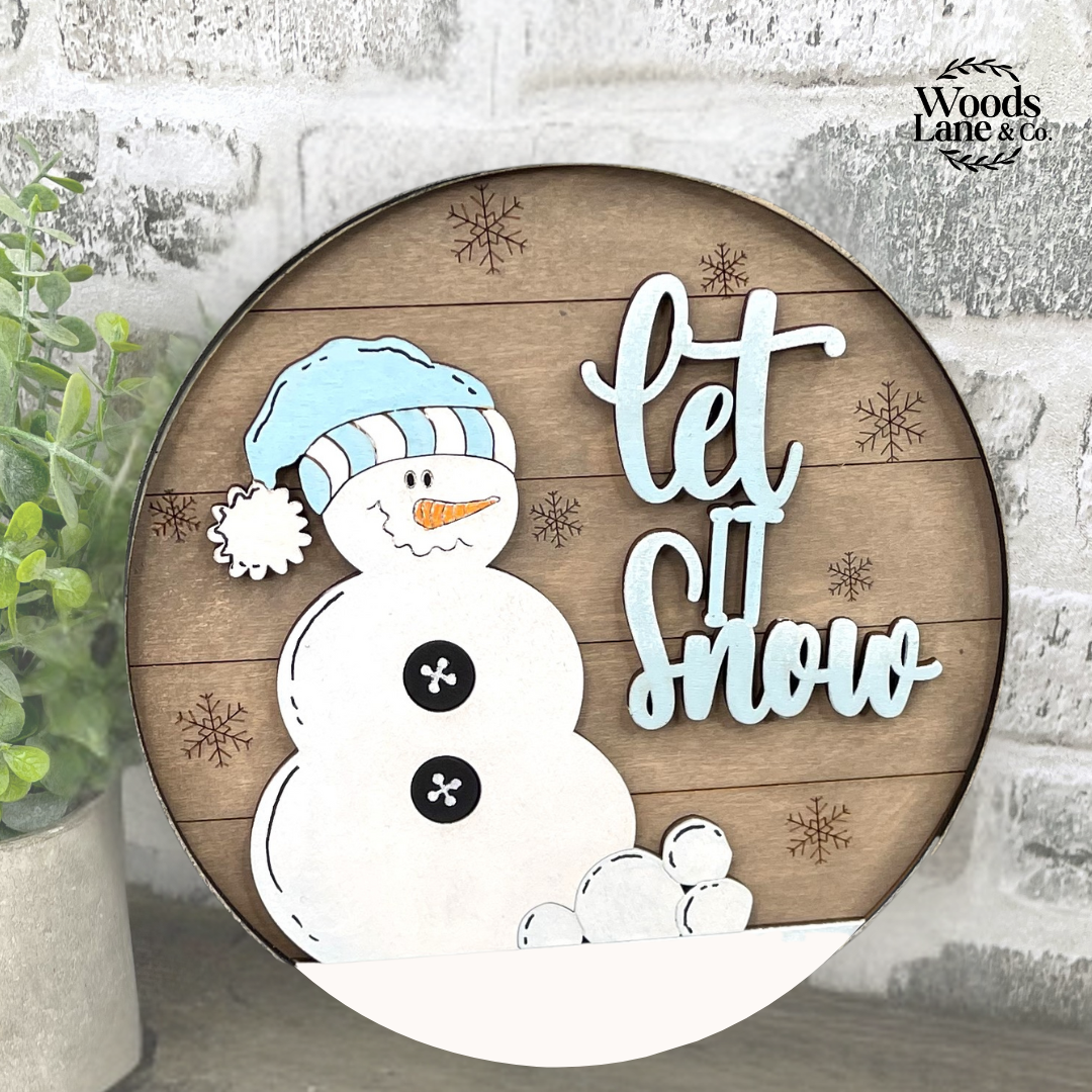 DIY KIT: 'Let it Snow' INSERT for Interchangeable Stand