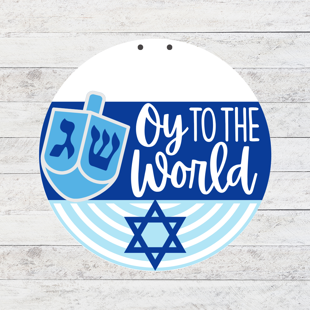 Oy to the World Door Hanger