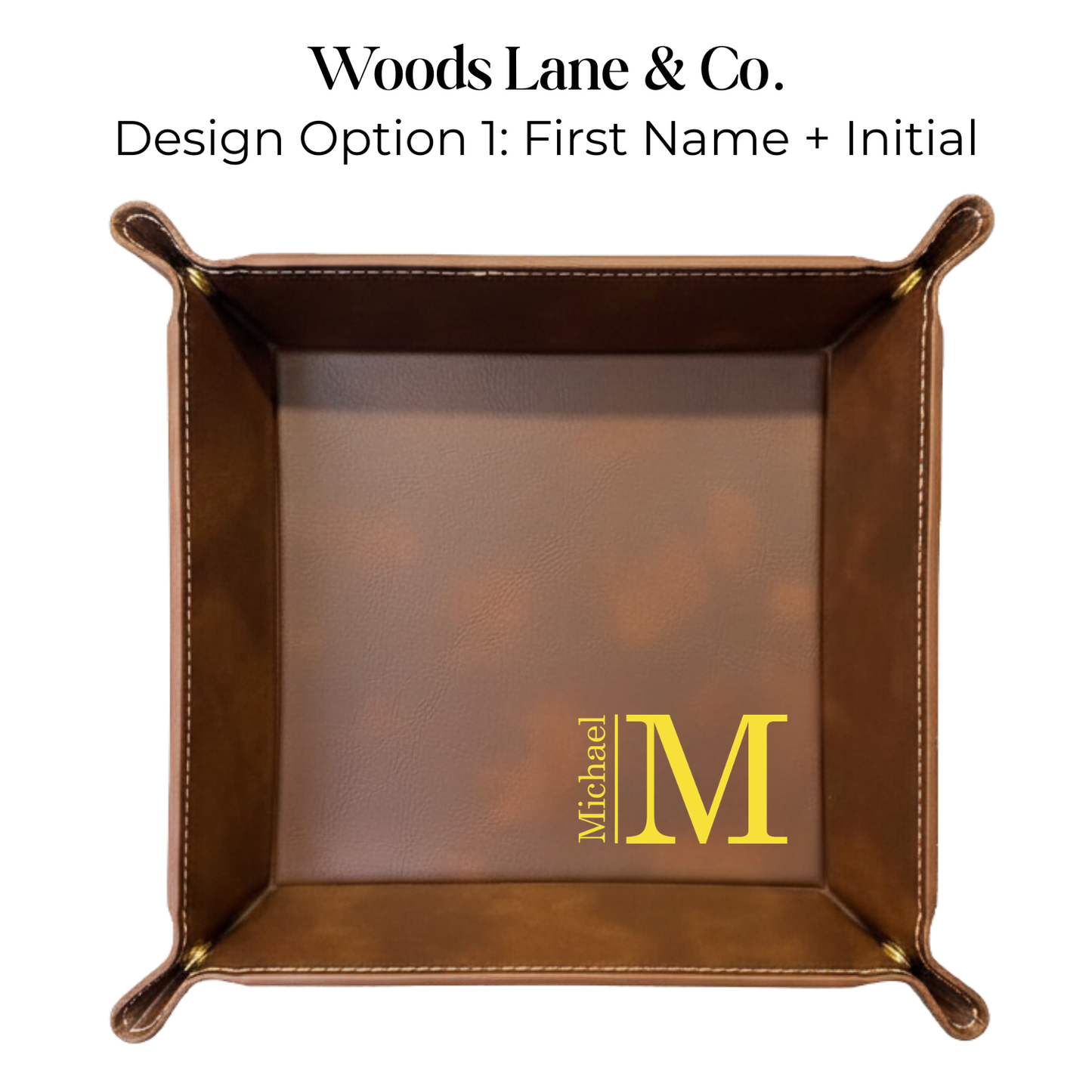 Faux Leather Valet Tray
