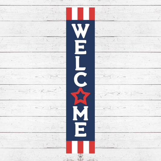 Patriotic Welcome Porch Sign PS03