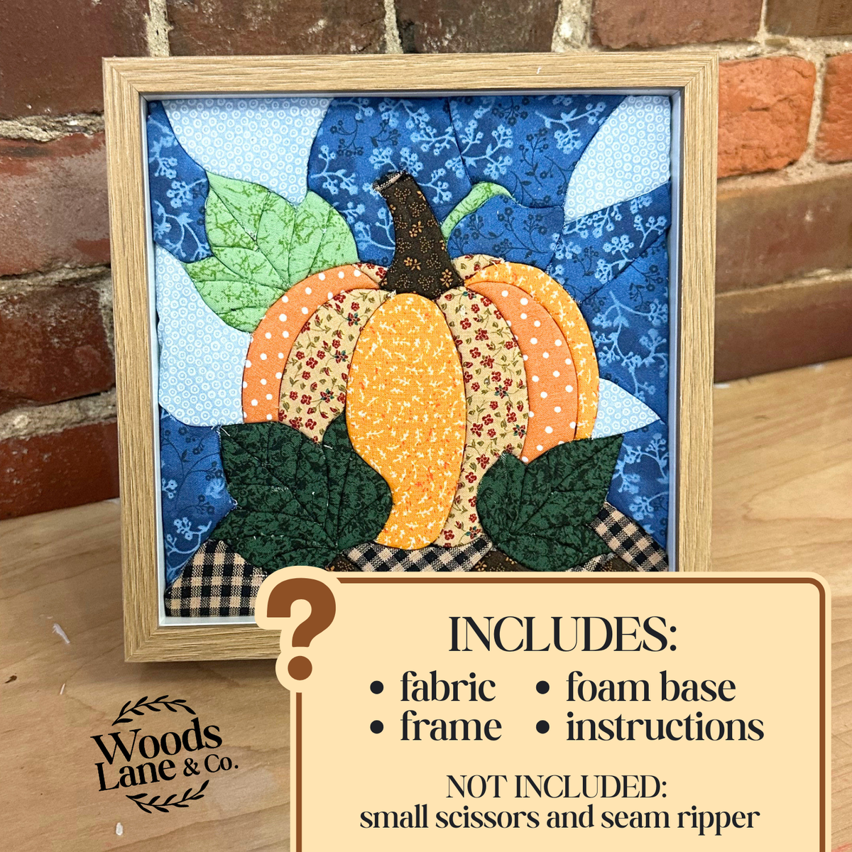 Pumpkin No-Sew Fabric Art DIY Kit