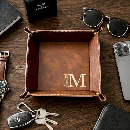 Faux Leather Valet Tray