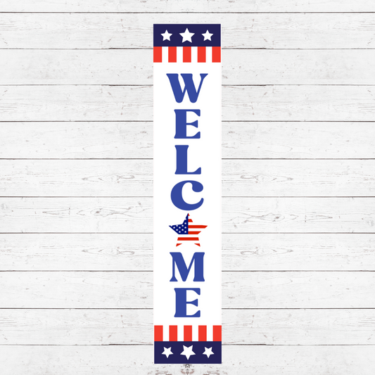 Welcome Star Patriotic Porch Sign PS17