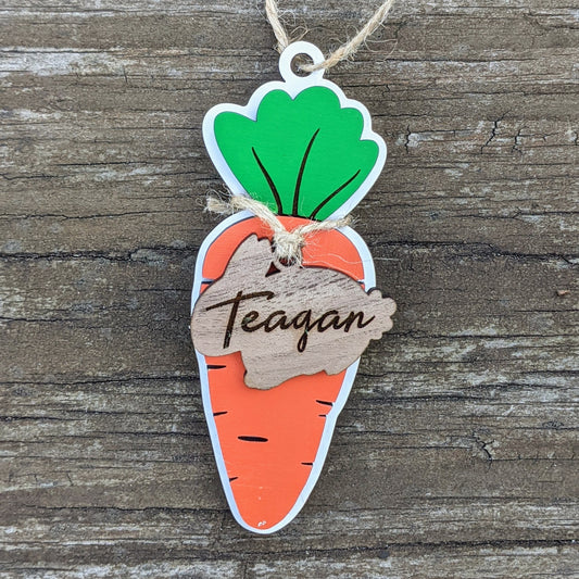 Customized Easter Basket Tags- carrot or bunny!