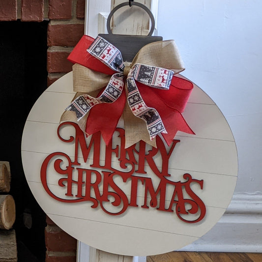 Merry Christmas Ornament 3D Door Hanger